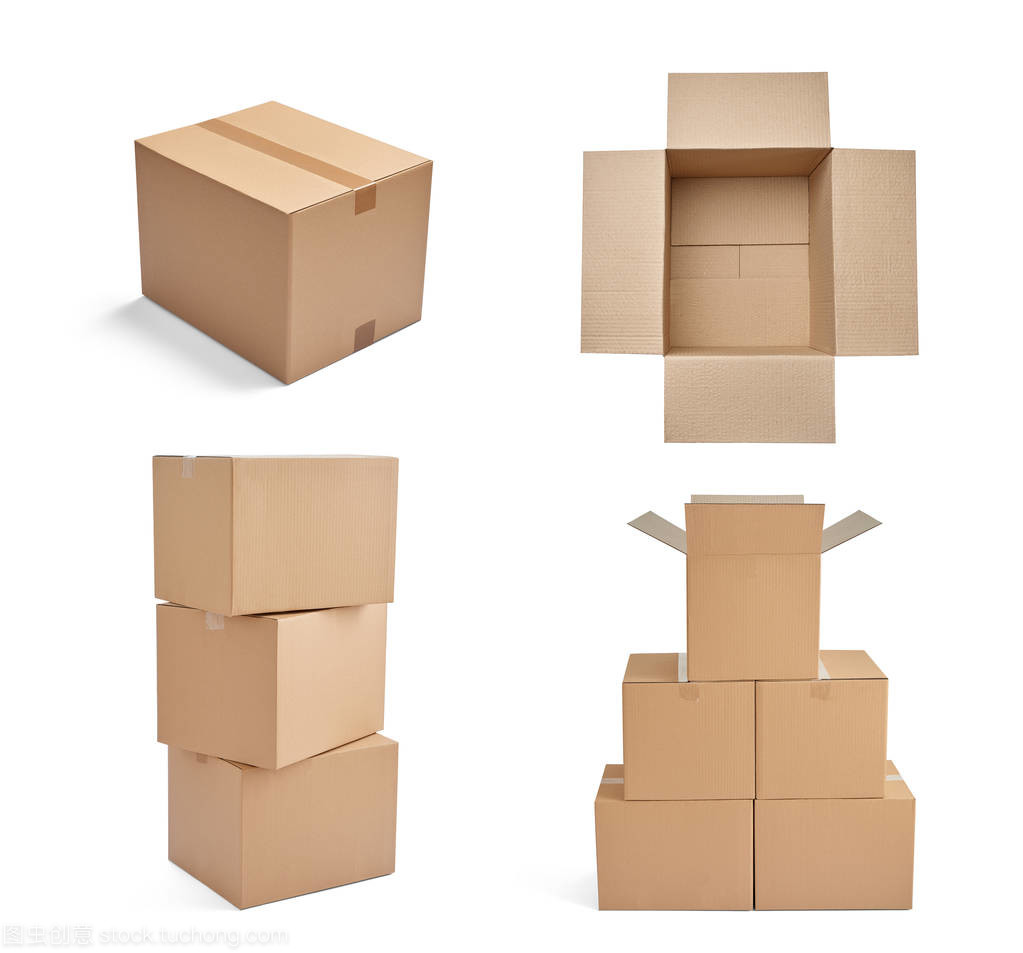 纸箱之韵 白色背景下的堆叠美学